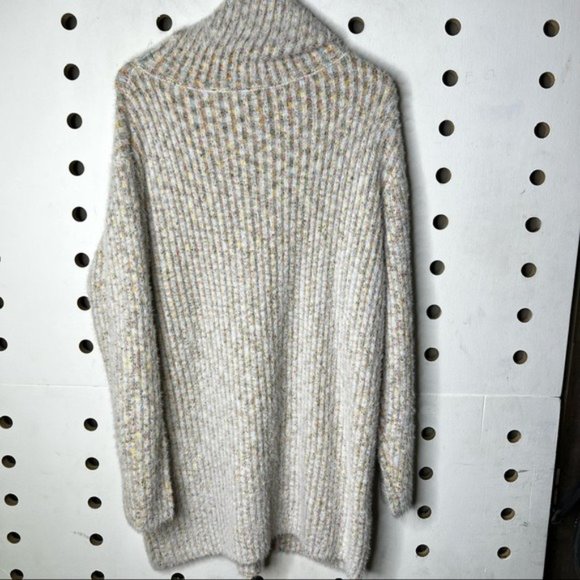 NEW Lulus Sweet Whispers Ivory Multi Eyelash Knit Turtleneck Sweater Dress - Picture 6 of 6